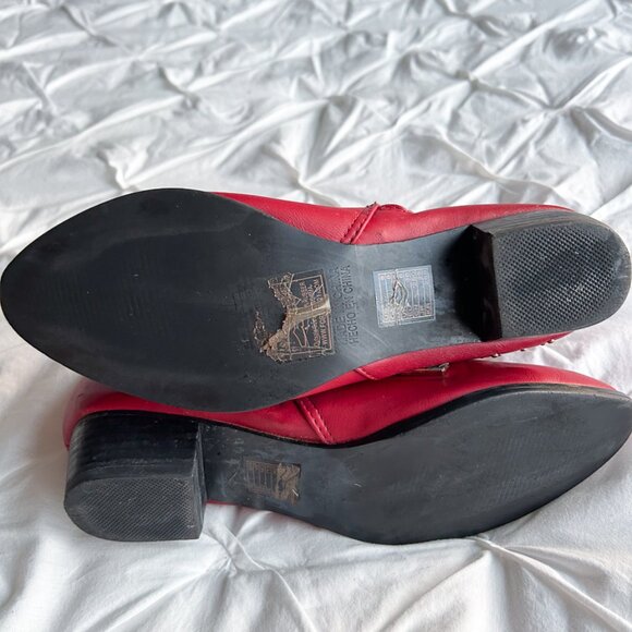 Forever 21 Red Studded Moto Boots – Size 8 - Picture 6 of 8